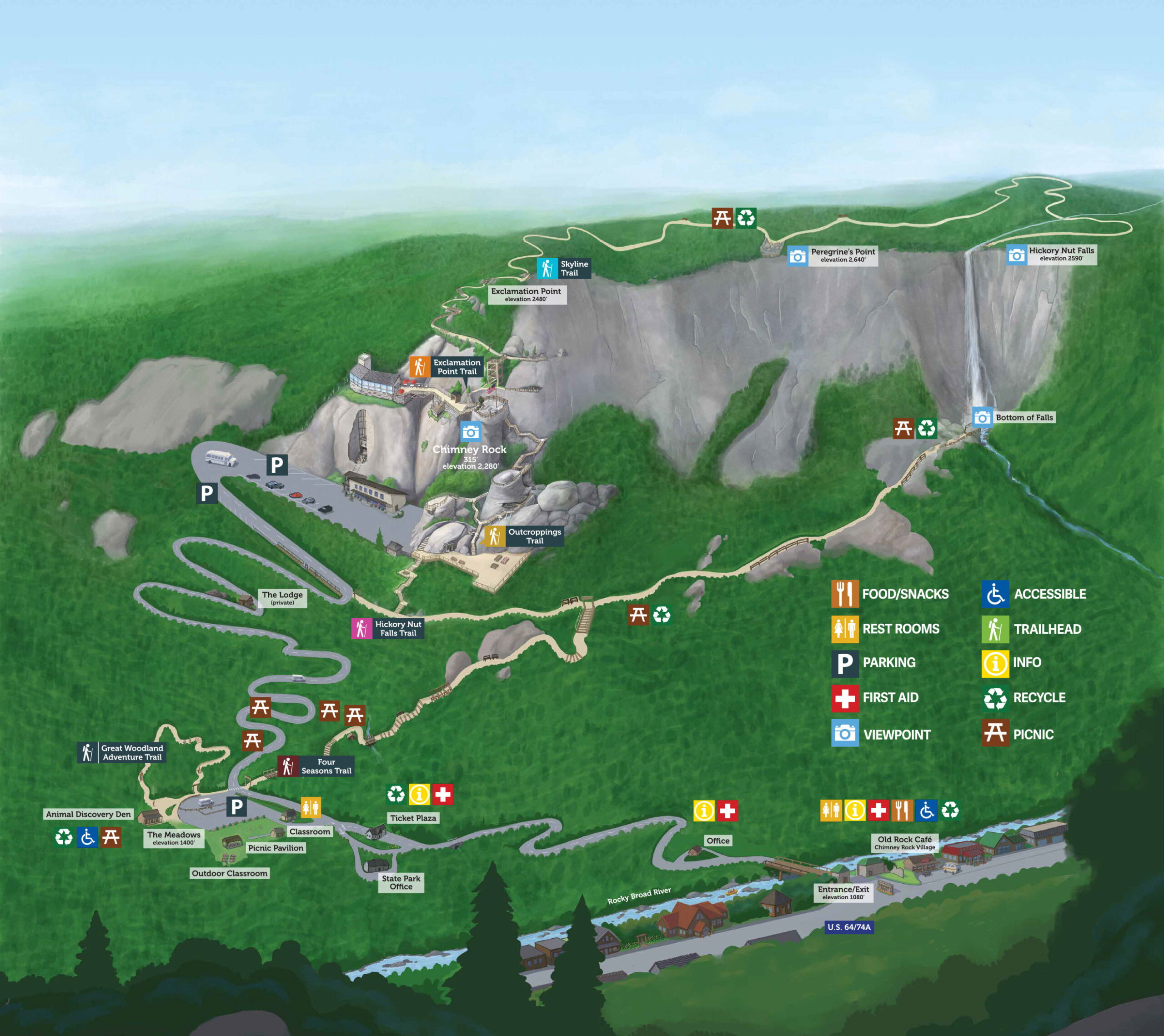 Chimney Rock Trail Map